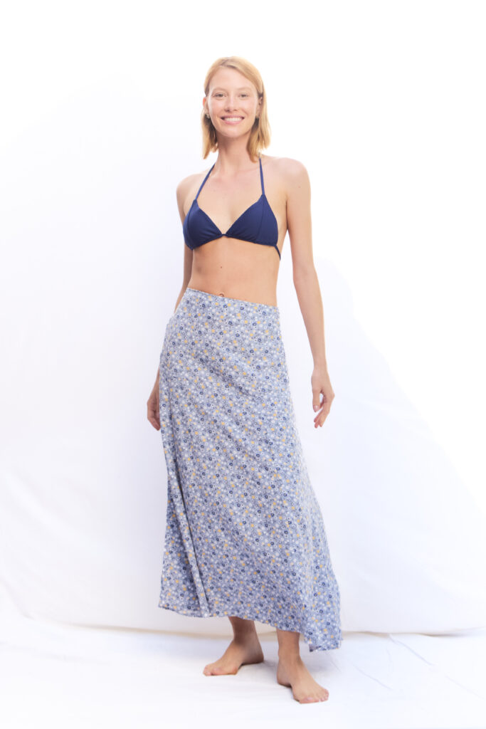 FALDA CÉLINE GRIS FLORAL