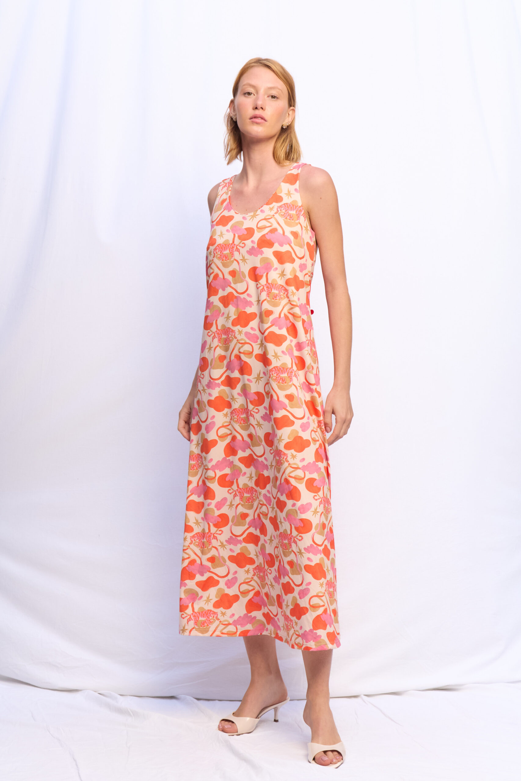 VESTIDO OLIVIA LYCRA TIGRE TROPICAL