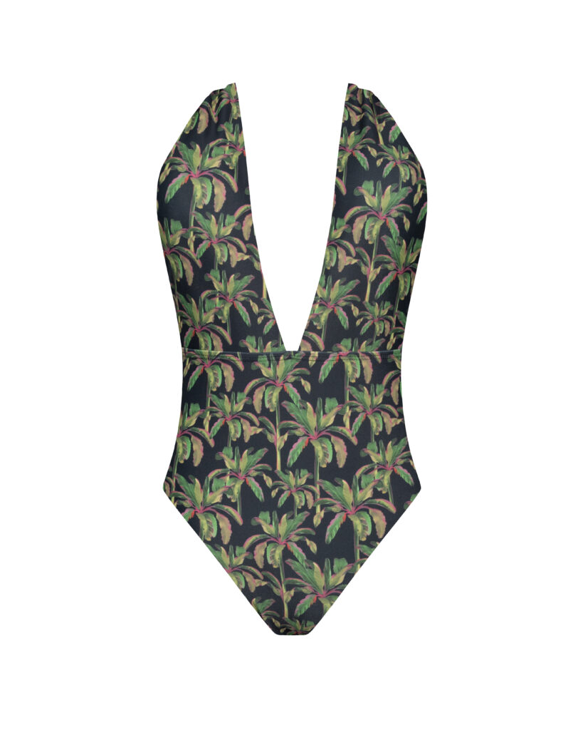 ROPA DE BAÑO MICAELA NEGRO PALMERAS