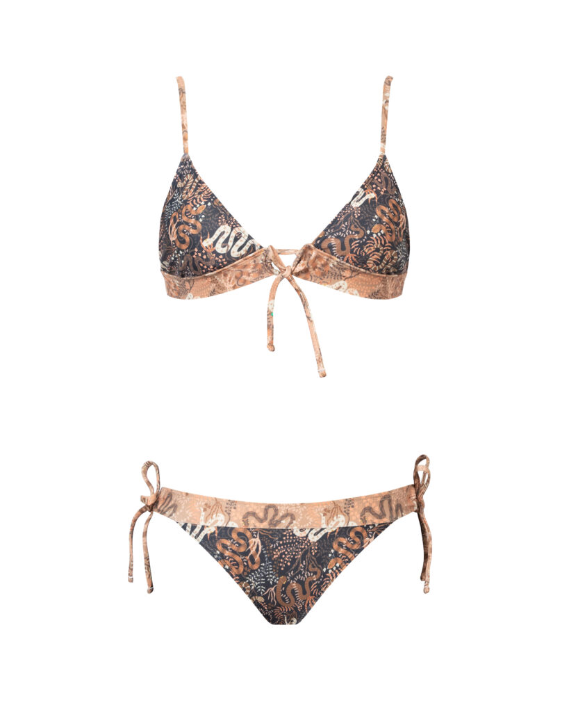 BIKINI ALICE MARRÓN NEGRO SERPIENTE