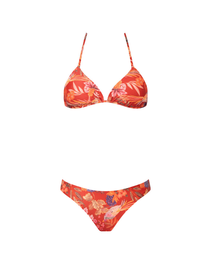 BIKINI KARLA REVERSIBLE NARANJA CREMA TROPICAL