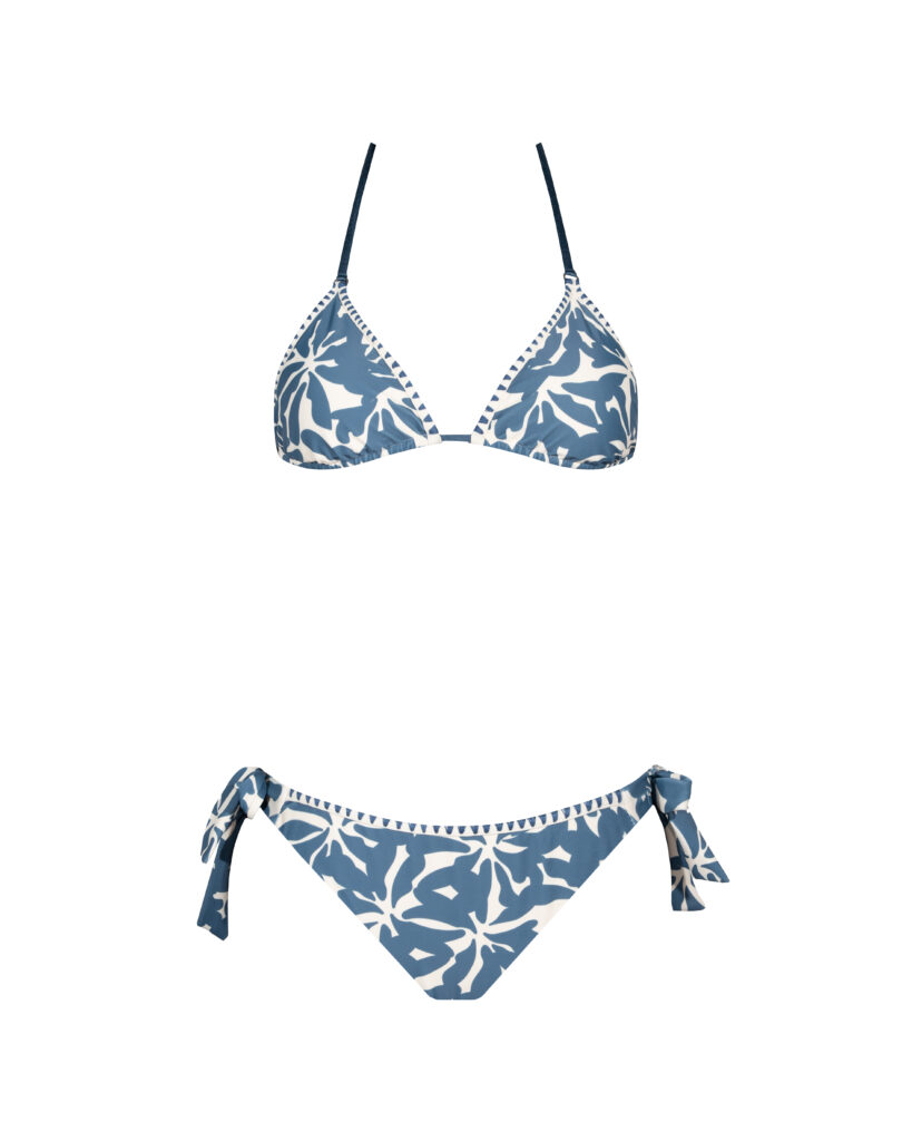 BIKINI LUNA CROCHET ACERO CON ECRU