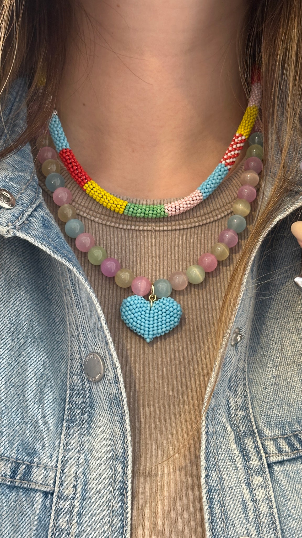 BIKINI GIGI REVERSIBLE NEGRO BRILLOS + KNITTED BEADED MIYUKI NECKLACE - Imagen 3