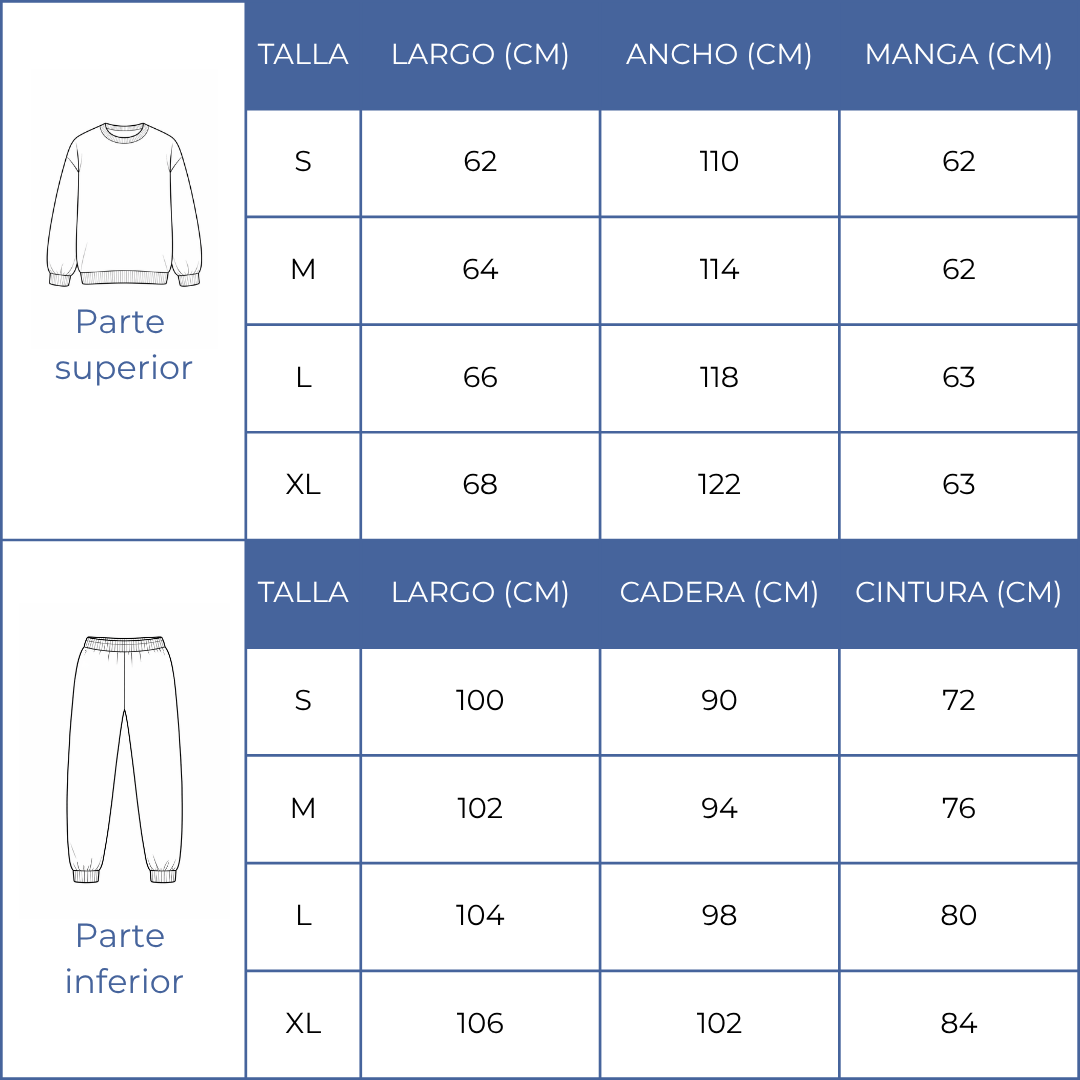 Guia de talla de COMFY SETS